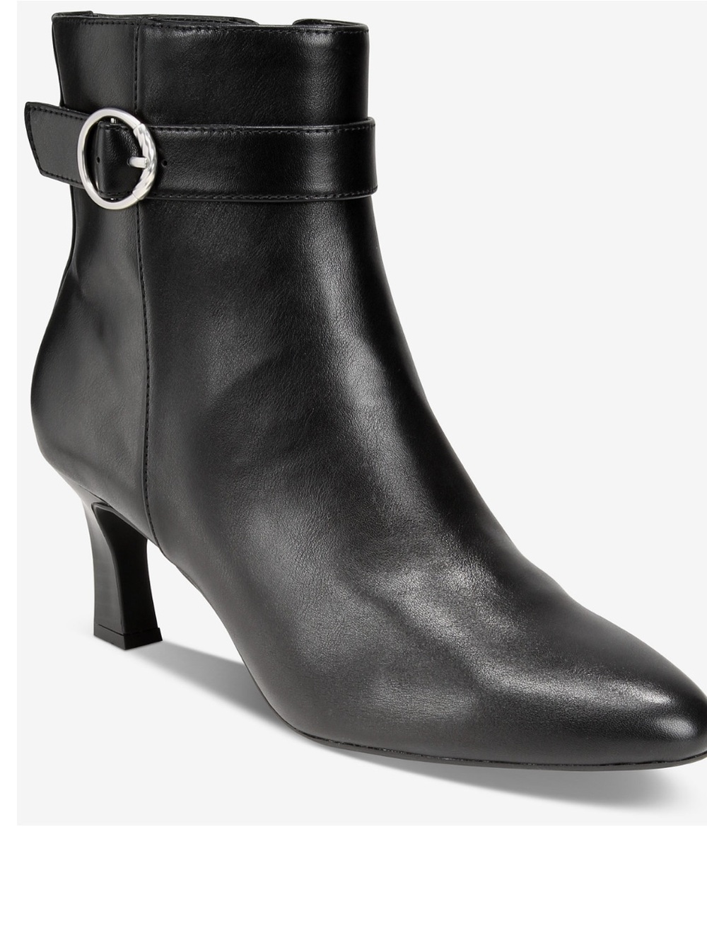 Style & Co Savvyyy Belt Booties Black Beauty heel dress boots SZ 7.5